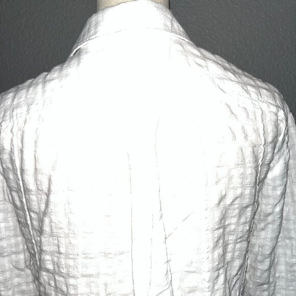 ANTHROPOLOGIE ANTHRO White Cotton Button Down Textured Tunic Cover-up Top - EUC - Picture 7 of 12